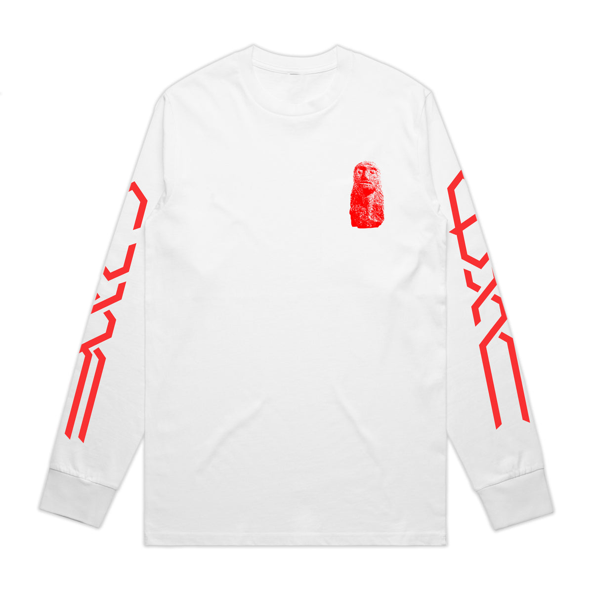 ØXN : White Long Sleeve T-Shirt