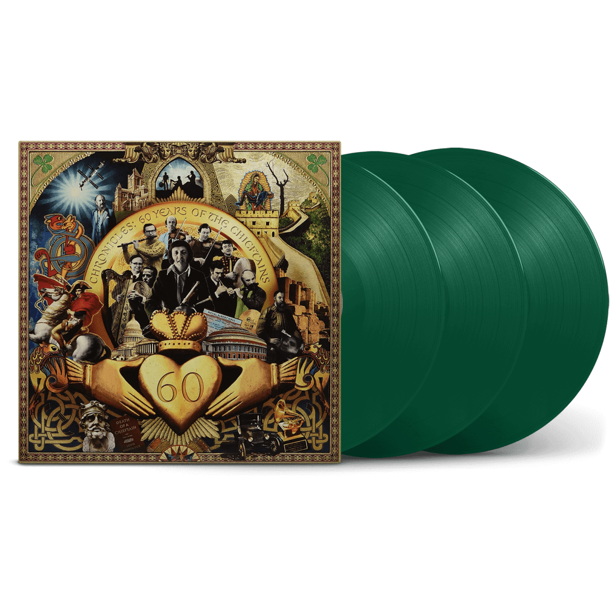The Chieftains: Chronicles: 60 Years of The Chieftains (3LP Set) (Green Vinyl) - Claddagh Records