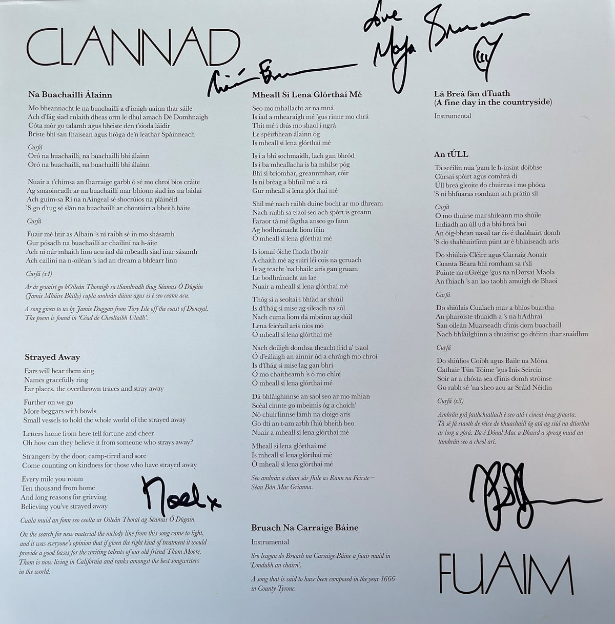 Clannad : Fuaim (Ltd Edition Signed Copy)